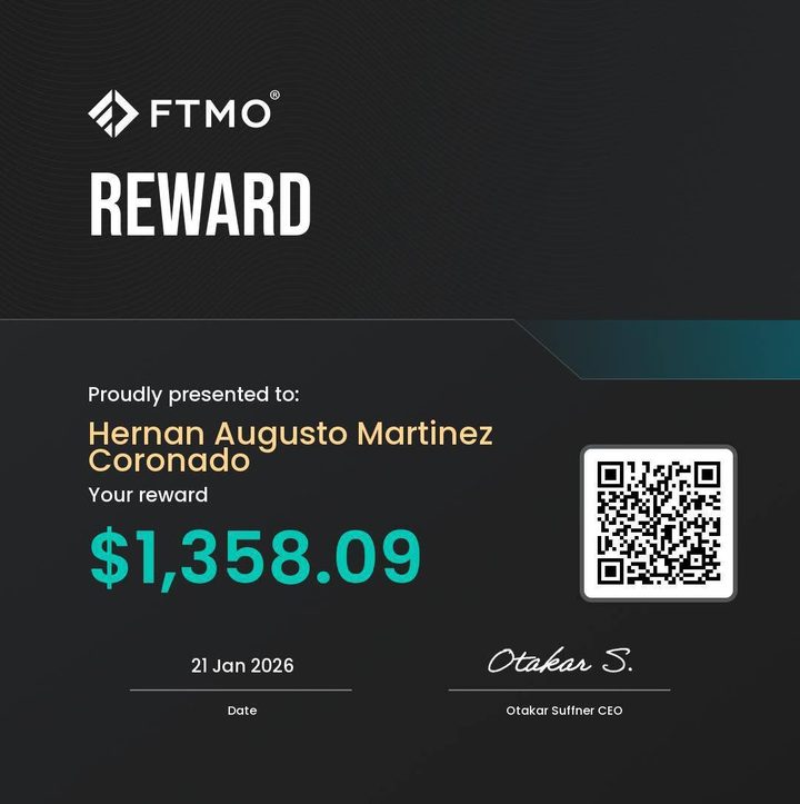 Payout FTMO di Augusto Martinez, 1.358 $
