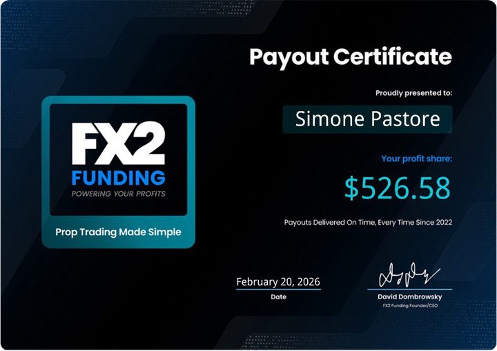Payout FX2 Funding di Simone Pastore, 526 $
